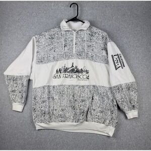 Vtg 90s San Francisco 1/4 Zip Pullover Sweatshirt‎ Sz XL Golden Gate Bridge USA
